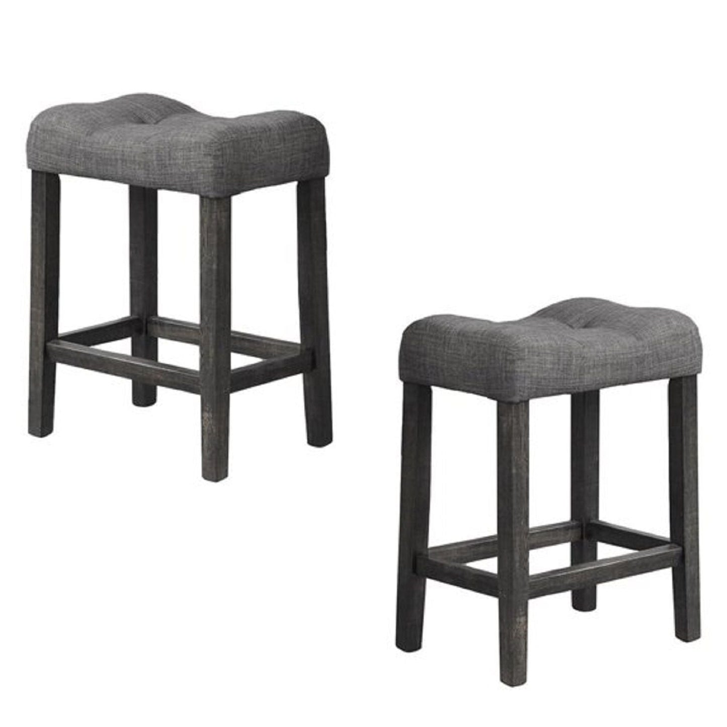 Transitional Counter Dining Set With 4 Tufted Stools