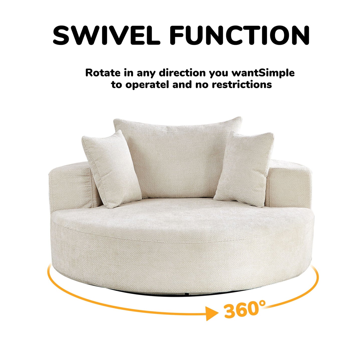 Swivel Chair With Rotating Base For Living Room