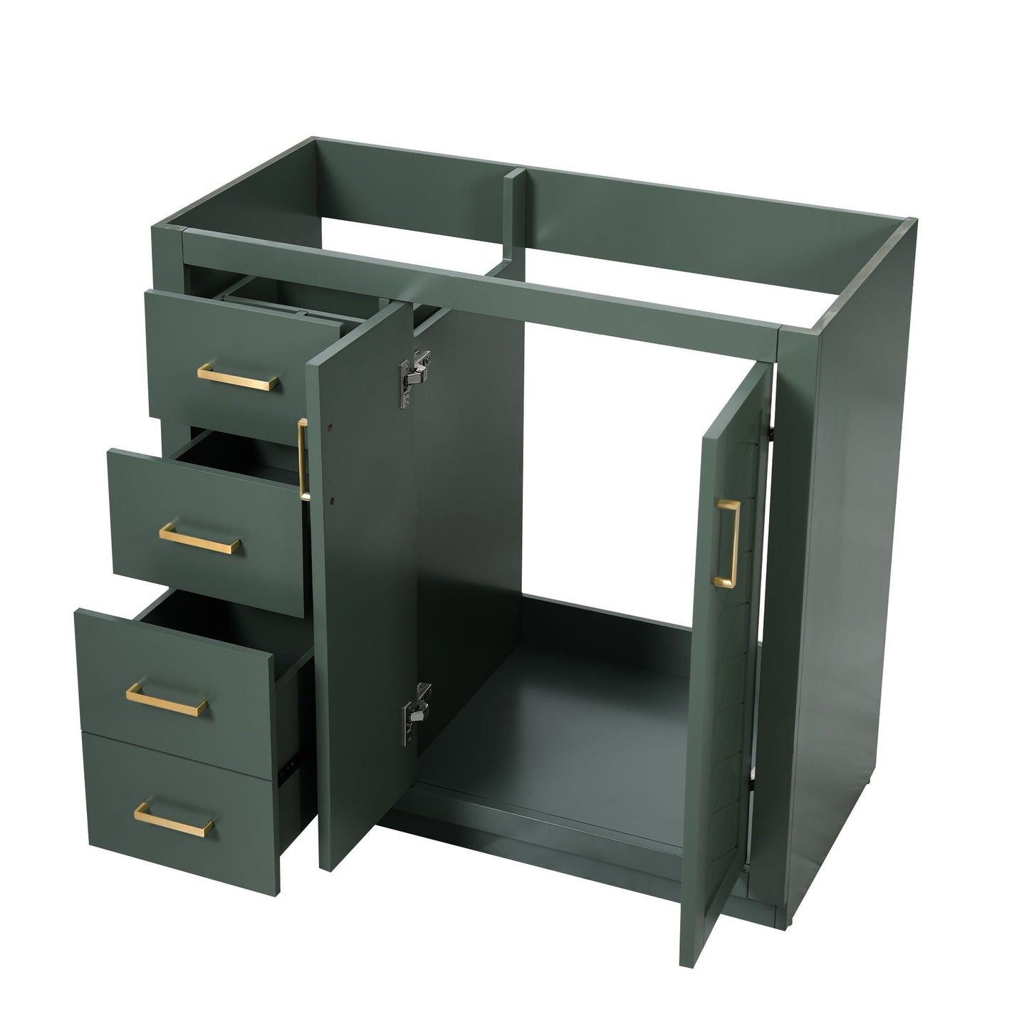 Retro Style Bathroom Vanity, 3 Drawers & Soft Closing Doors