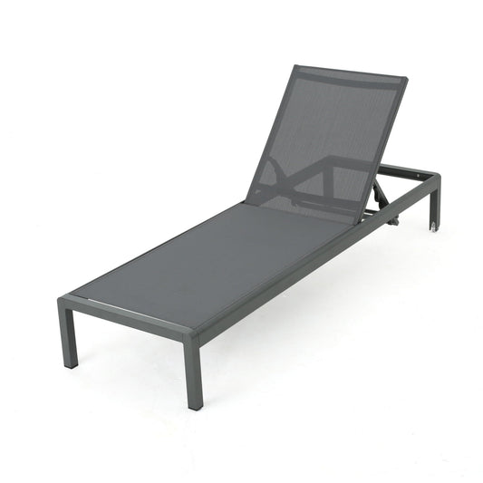 Outdoor Patio Chaise Lounge with 5 Reclining Positions