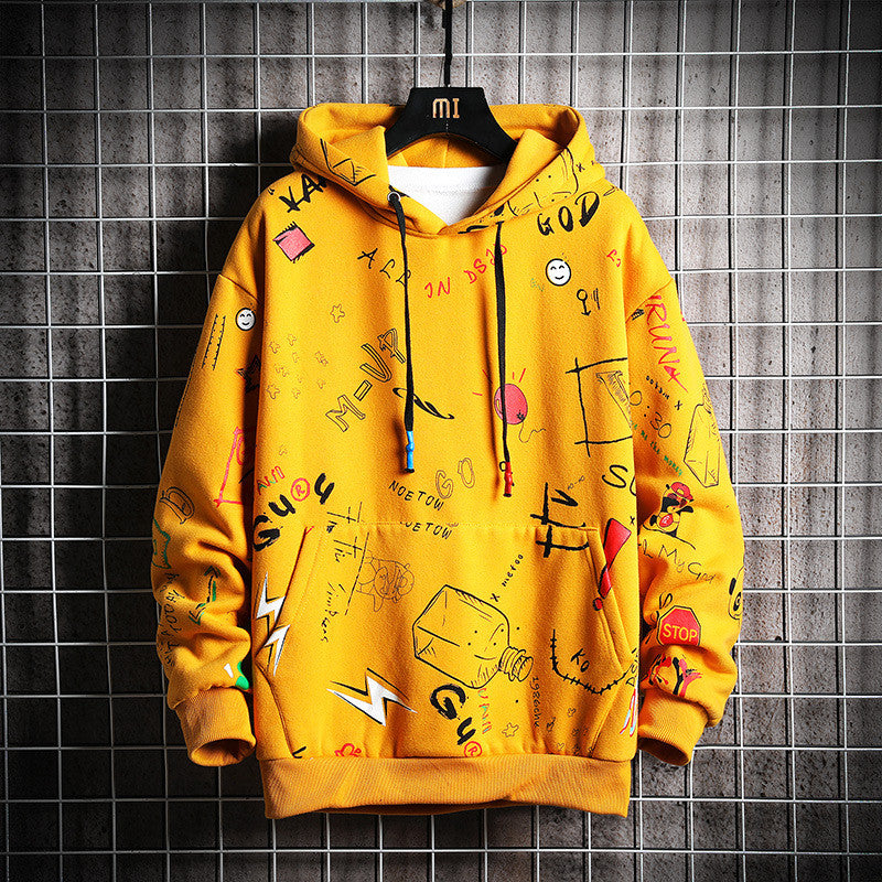 Fashion Printed Plus Size Sweater Coat Men's