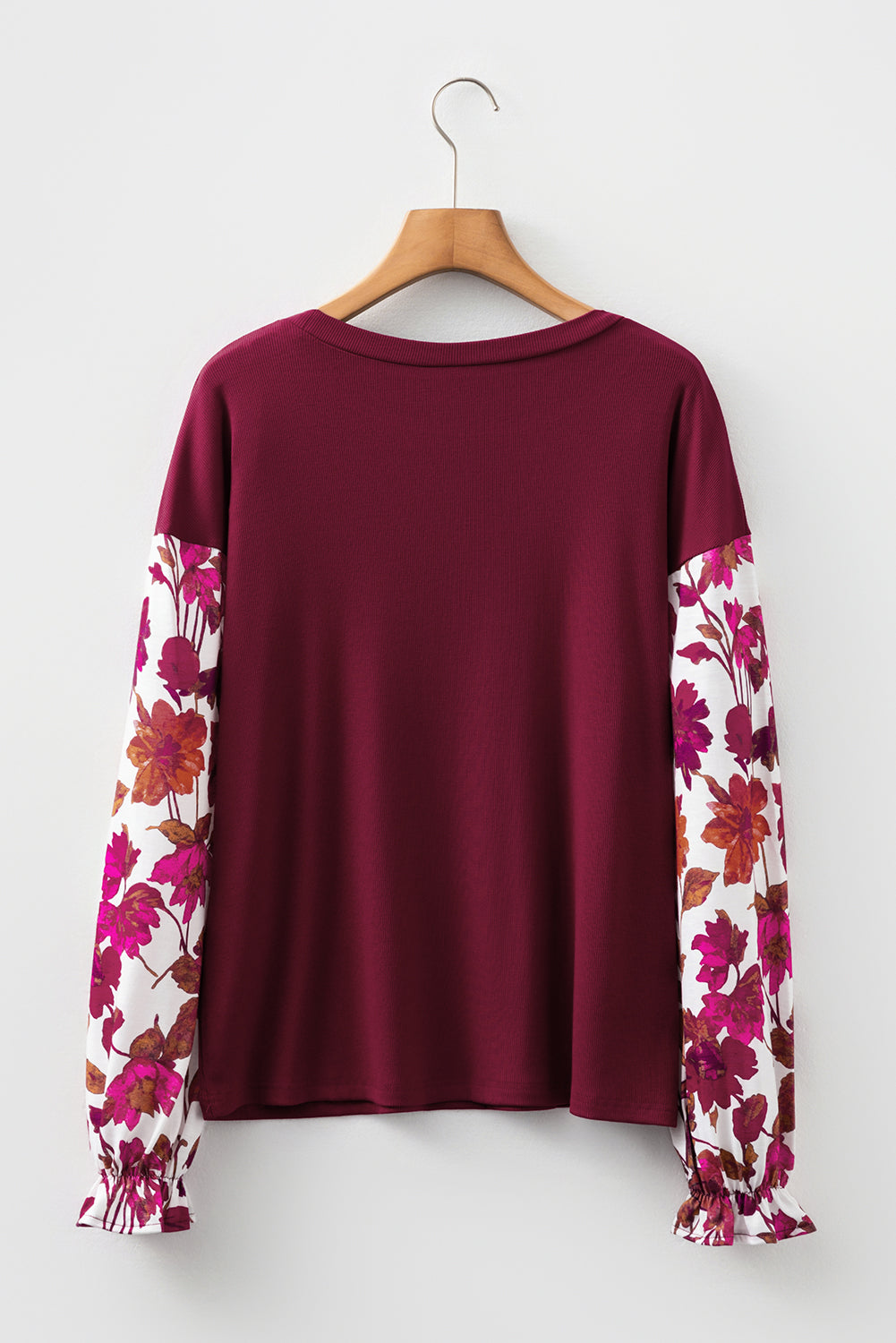 Bellamy Ribbed Body Patchwork Long Sleeve Top