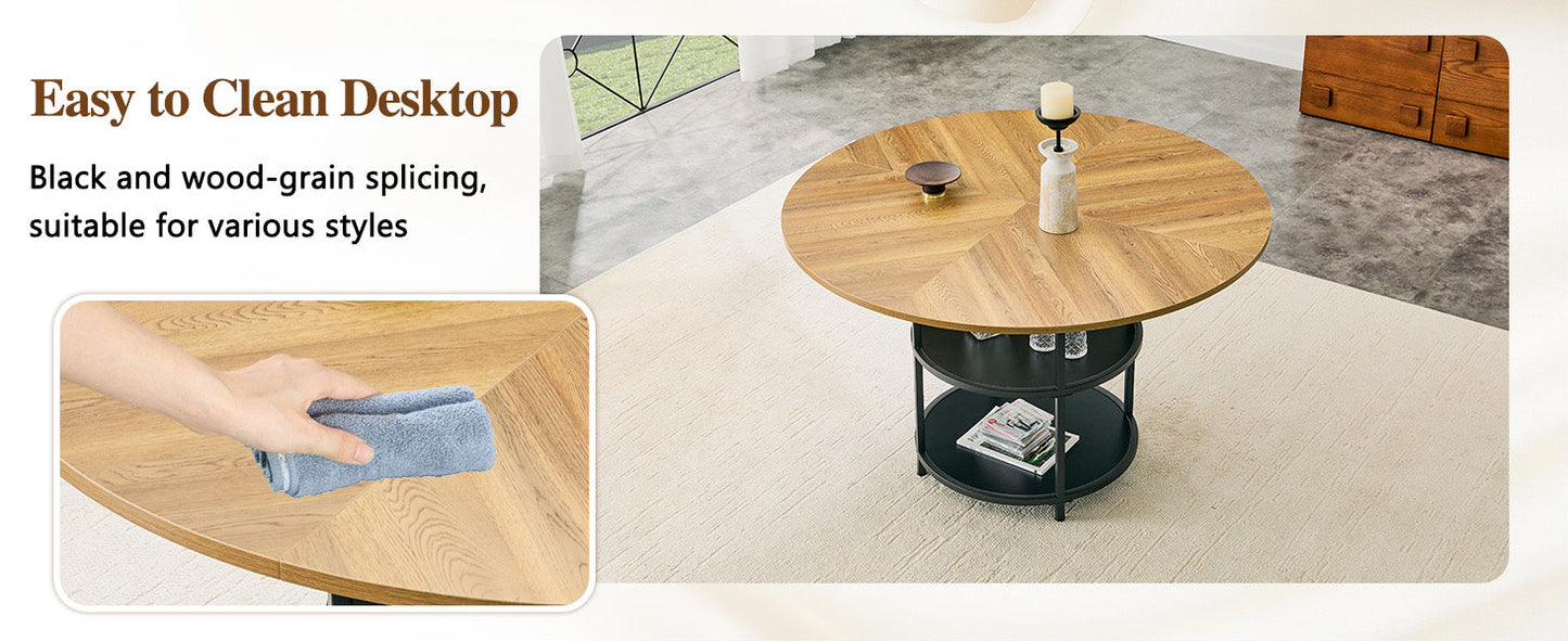 47.3-Inch Diameter Modern Splicing Circular Dining Table