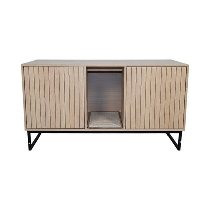 Modern Wooden Cat House with Scratching Mat