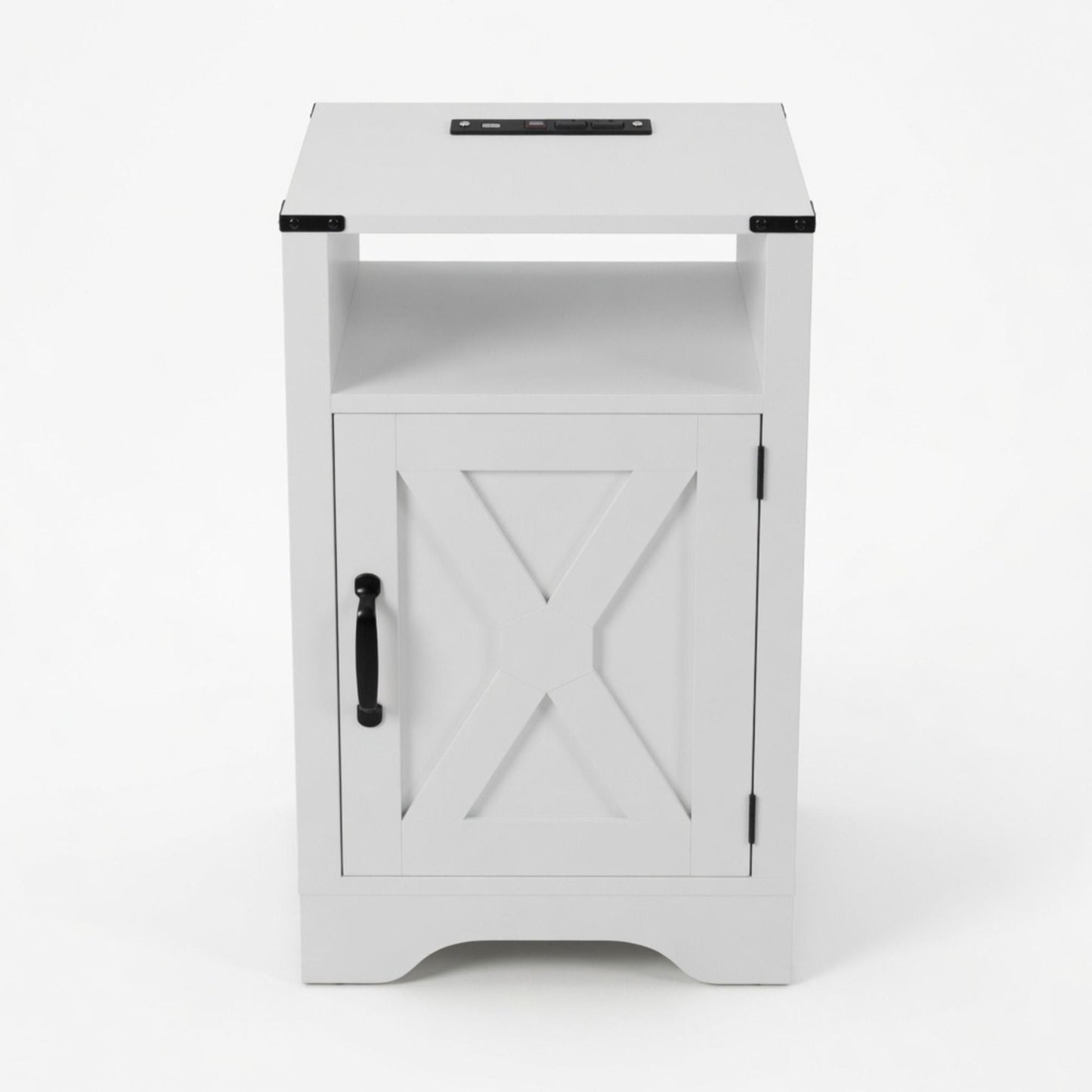 Farmhouse Nightstand, Charging Station & Storage