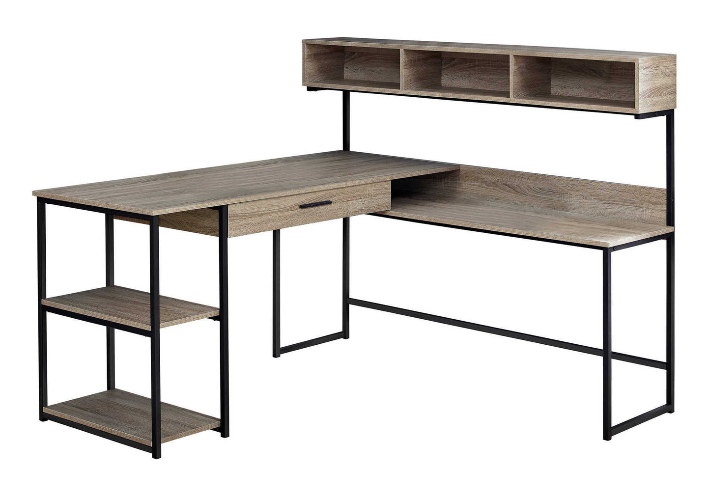 L-Shaped Corner Computer Desk with Storage Drawers