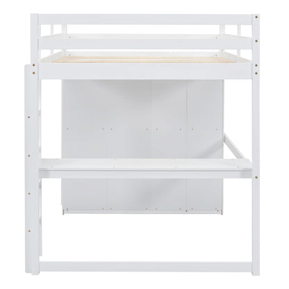 Loft Bed With Built In Wardrobe, Shelves And Drawers