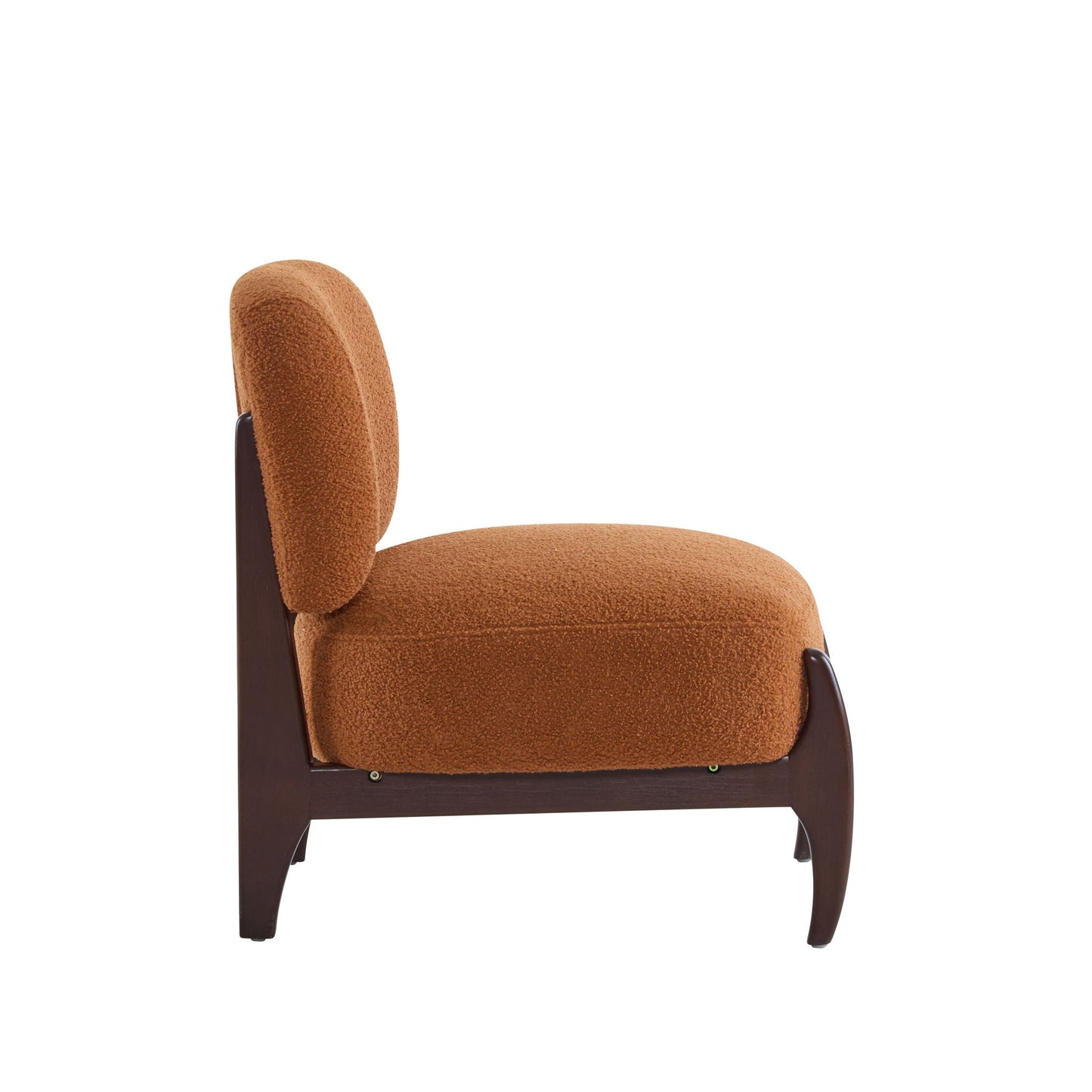 Modern Boucle Lounge Chair With Solid Wood Frame