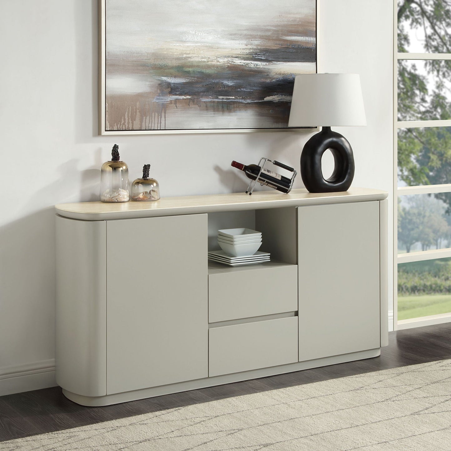 Ingram Ceramic Top Server - Light Gray