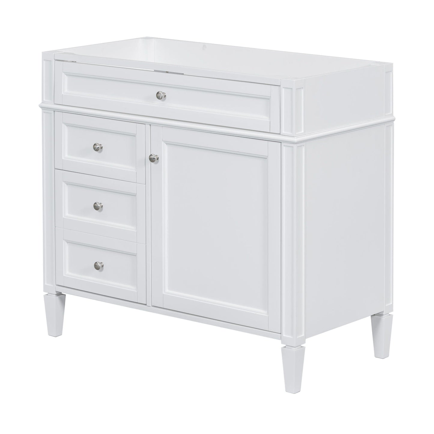 Bathroom Vanity With 2 Drawers and Tip-Out Storage Cabinet