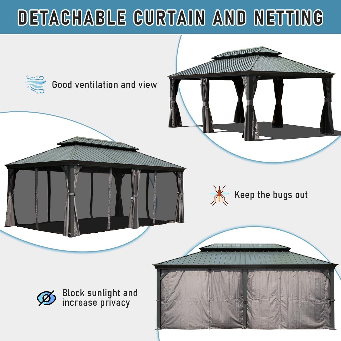 14x24FT Hardtop Gazebo