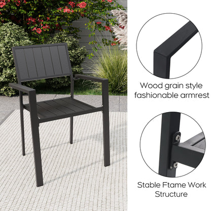 Modern Outdoor Indoor Metal Side Chair - Set of 2