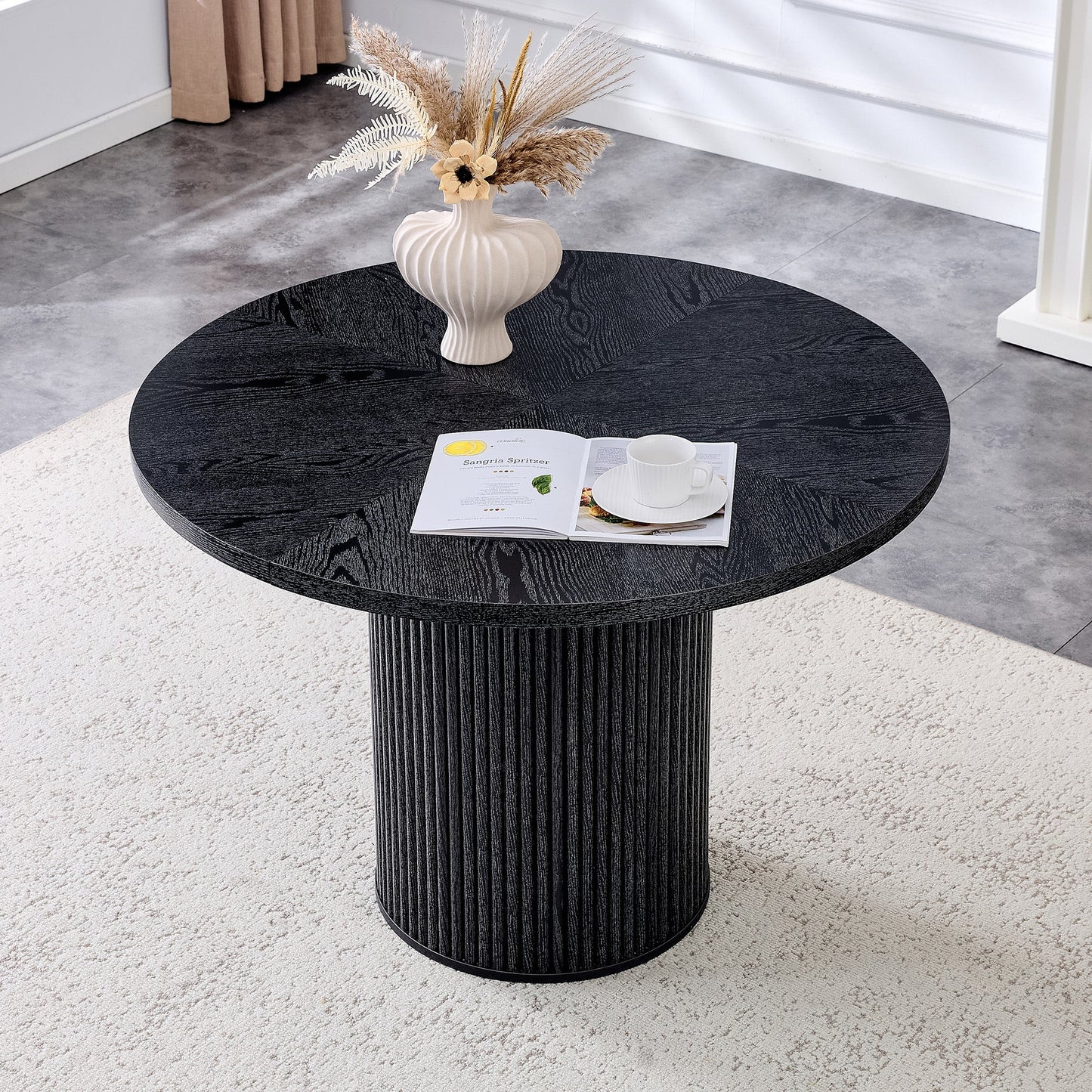 Modern Spliced Circular Dining Table with 42 Inch Diameter