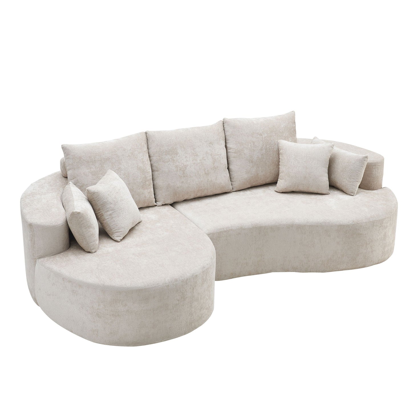 2 Piece Fabric Cloud Curved Sectional Sofa With Chaise