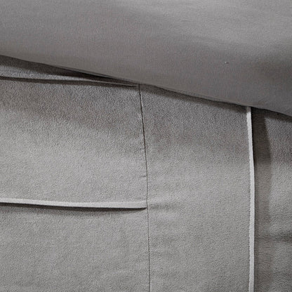 7 Piece Faux Suede Comforter Set Grey Full