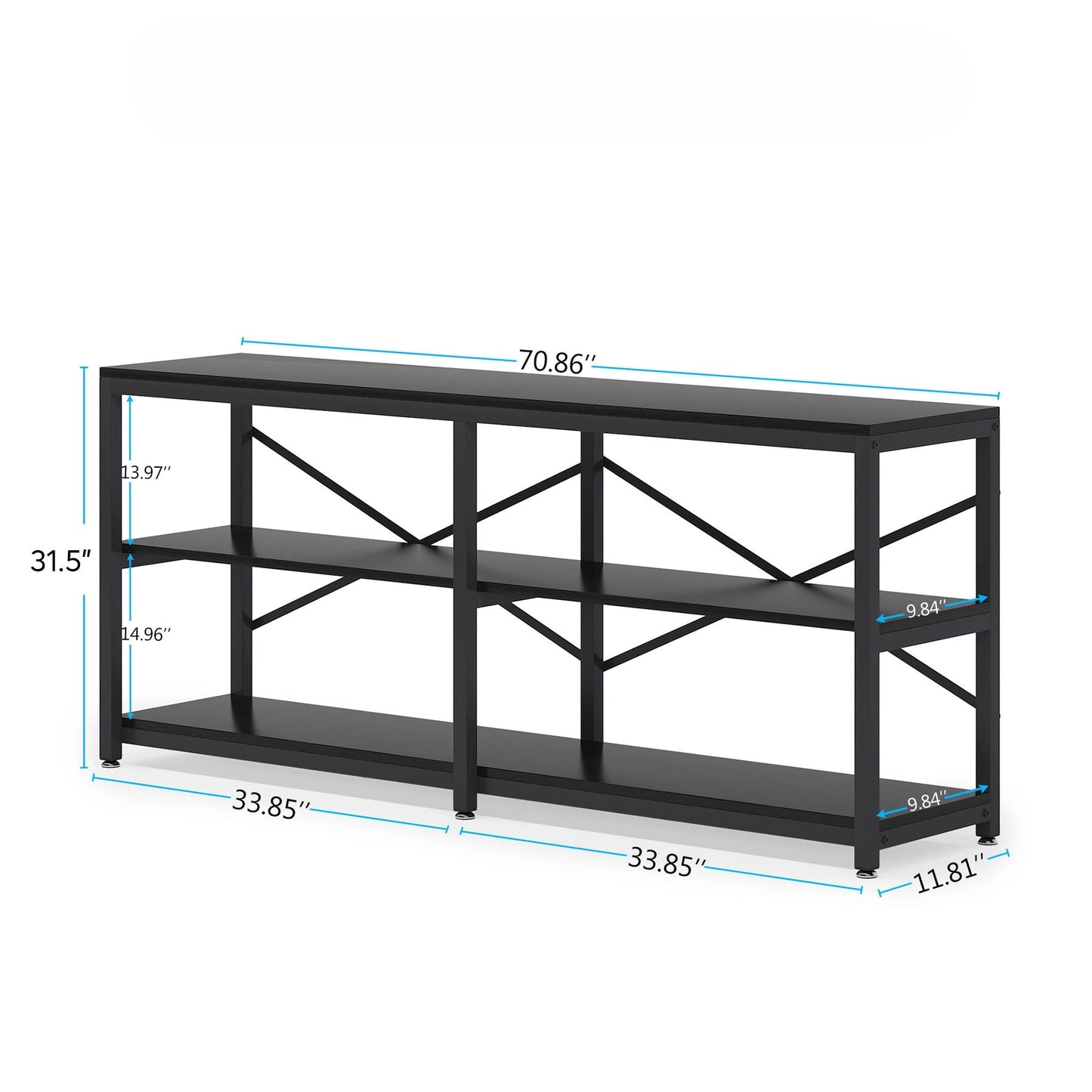 Console Table With X Back Design, Extra Long Storage