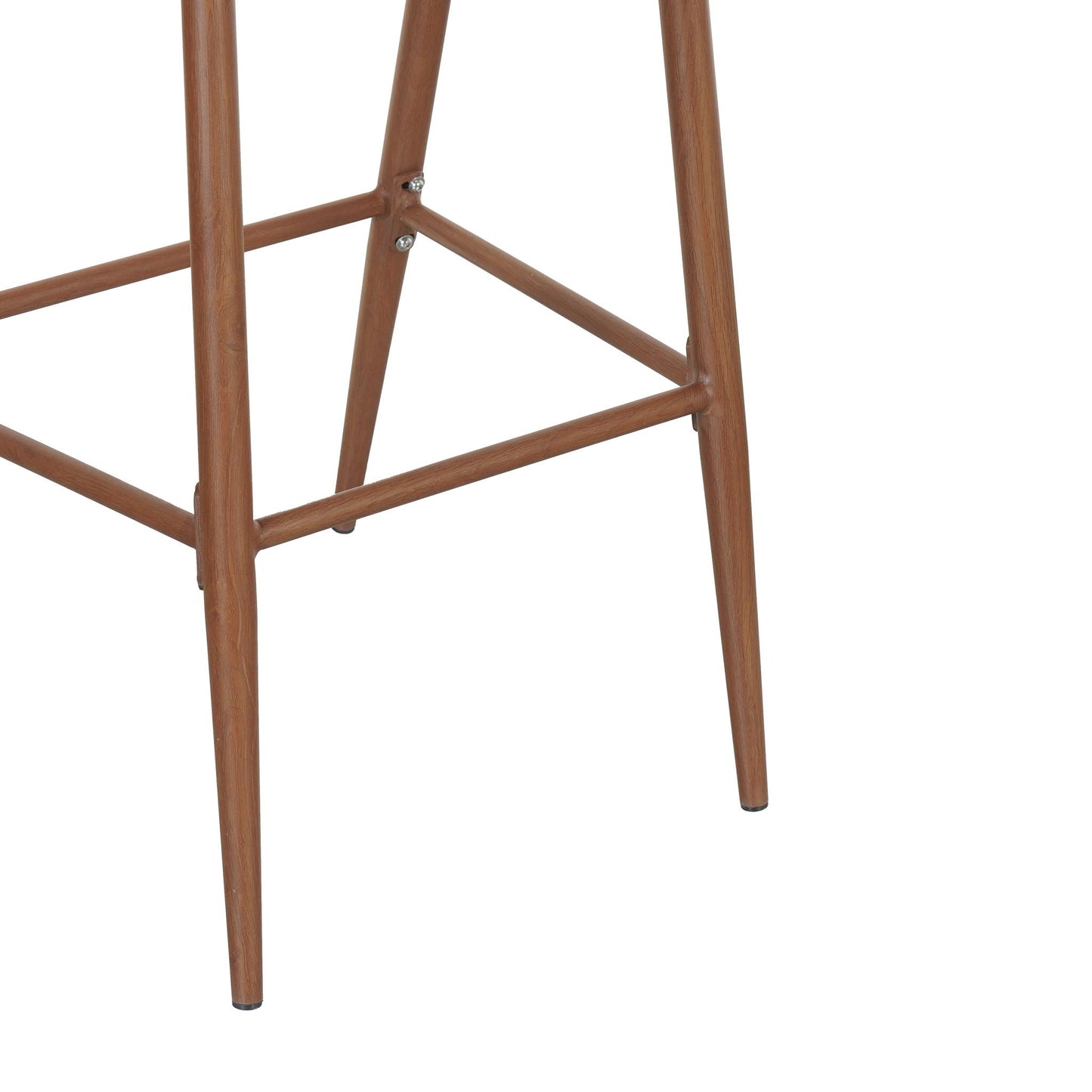 Outdoor Bar Height Metal Frame Counter Stools with Scallop-Shaped Backrest & Water-Resistant Cushions