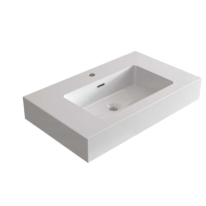 Glossy White Integrated Solid Surface Basin