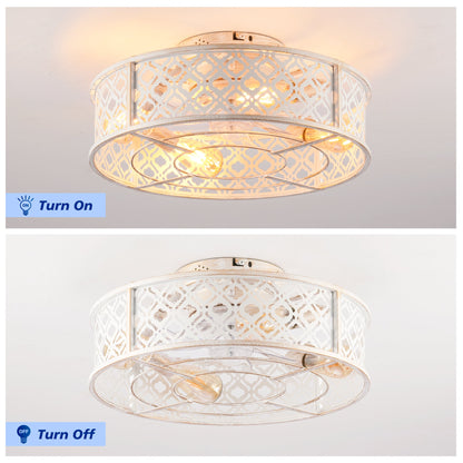 20" Flower Style Iron Ceiling Fan With Remote Control
