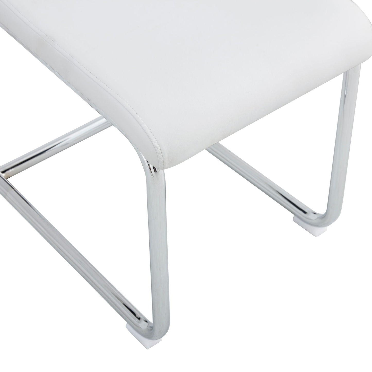 Modern Dining Chairs With Padded Seat, Metal Legs