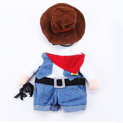Cat Clothes Western Cowboy Funny Outfit