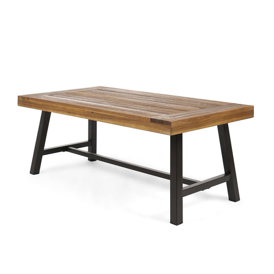 Carlisle Industrial Coffee Table With Slat Panel Design