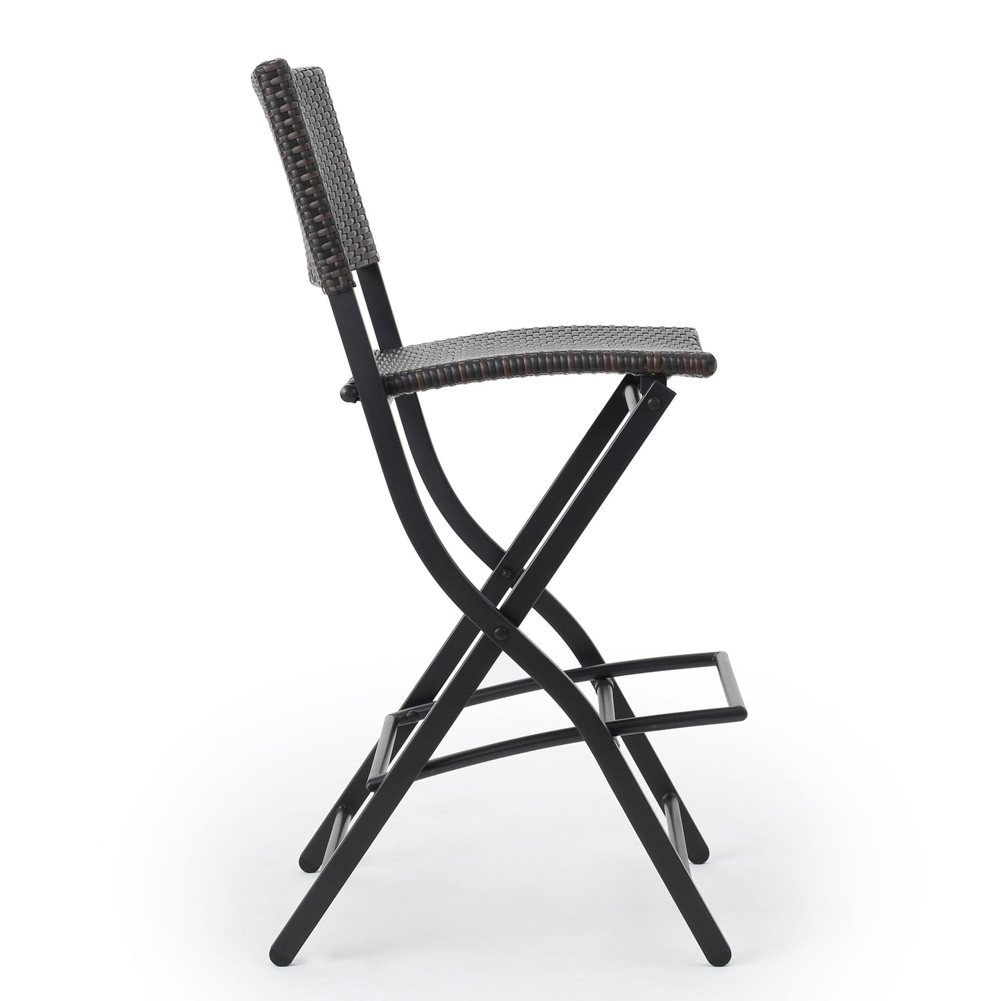 Outdoor Wicker Barstools Faux Rattan Patio Bar Stools - Set of 2