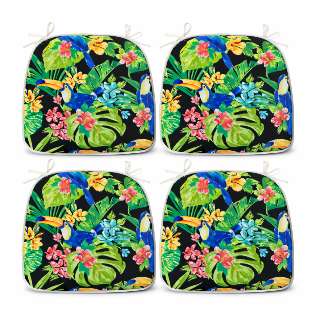 Outdoor Patio Chair Cushions, Water-Repellent U-Shape, Set of 4 - Rich Forest