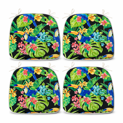 Outdoor Patio Chair Cushions, Water-Repellent U-Shape, Set of 4 - Rich Forest