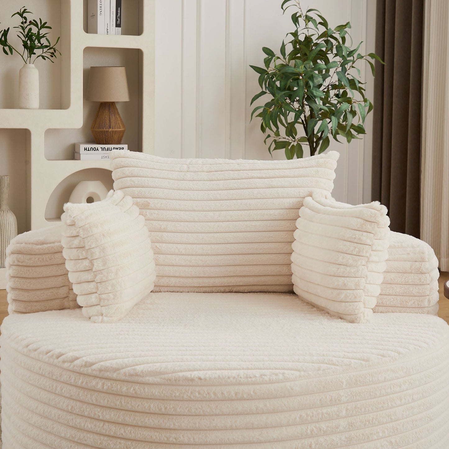 Modern Single Sofa With Backrest Pillow For Living Room