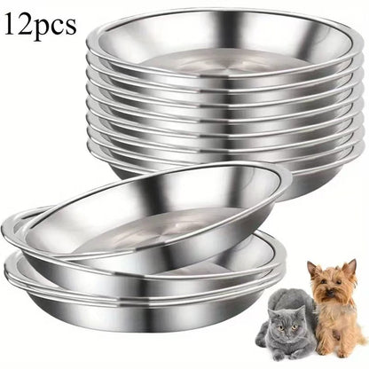Pet Feeding Cat Food Pet Plate Stainless Steel Thickened Rice Basin