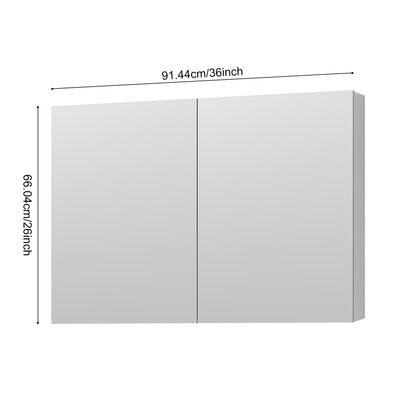 36'' W x 26'' H Surface Frameless Mirror Medicine Cabinet