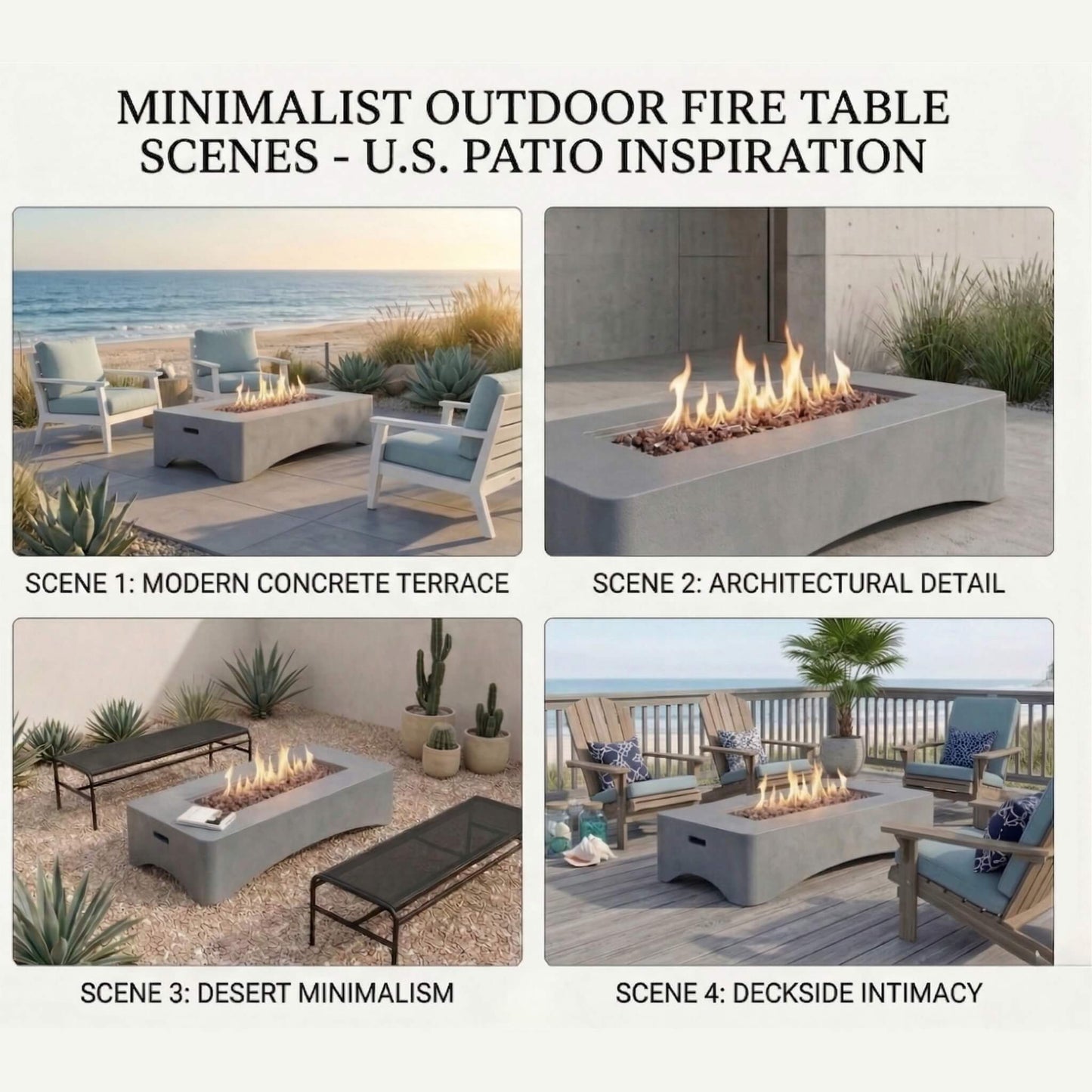 Alora 56-Inch 50K BTU Outdoor Modern Propane Fire Pit Table (SAK56830)