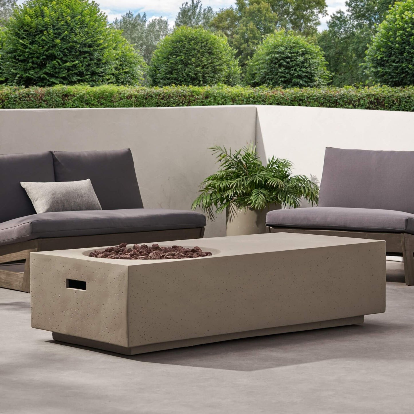 Alora Premium 56-Inch Modern 50K BTU MGO Fire Pit Coffee Table (SAK17643)
