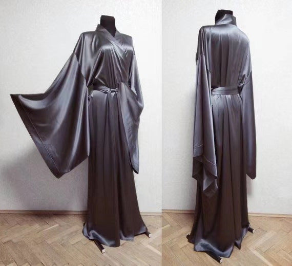Women's Casual Wide Sleeve Plus Size Cardigan Robe