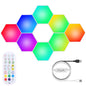 8Pcs Hexagon Light Panels RGBW Colorful Splicing Wall Lamps App Remote Line Control Timing Decorative Gaming Light Music Sync Lamps
