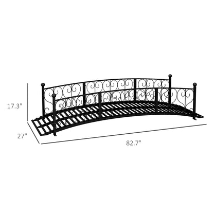 Outsunny 7' Metal Arch Garden Bridge with Safety Siderails