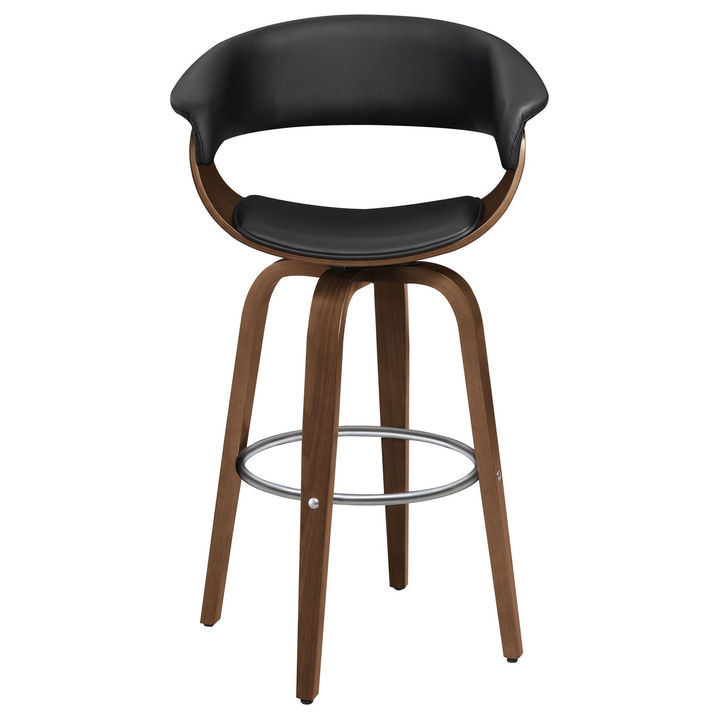 Swivel Bar Stool Elegant Design With Upholstery - Walnut