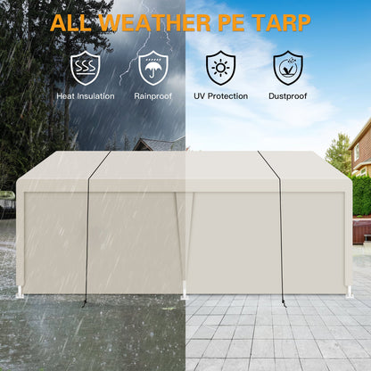 Carport, 12×20 Heavy Duty Portable Carport Garage Tent for Outdoor Storage Shelter