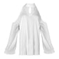 Women\'s Sexy Off The Shoulder Blouses Cold Shoulder Tops V-Neck Long Sleeve T-Shirt Solid Color Summer