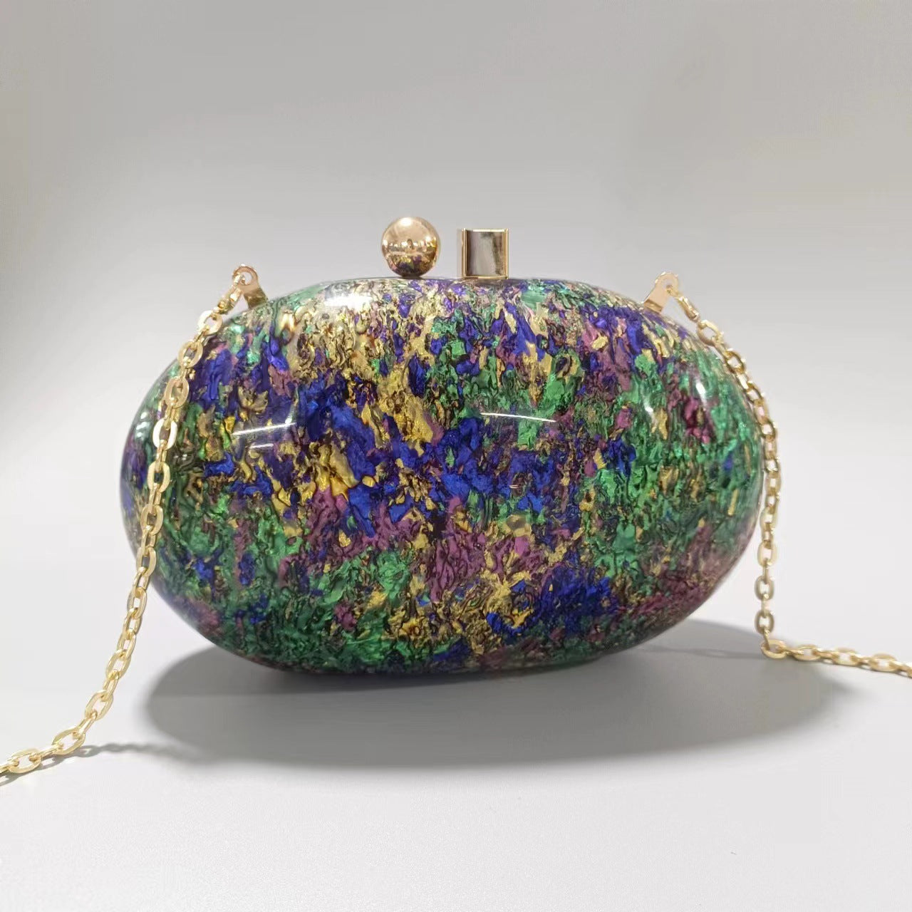 Womens Oval Pearlescent Fashion Shoulder Bag