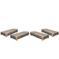 Outdoor Acacia Wood Patio Adjustable Lounge Chair Set of 4 - Grey Rope