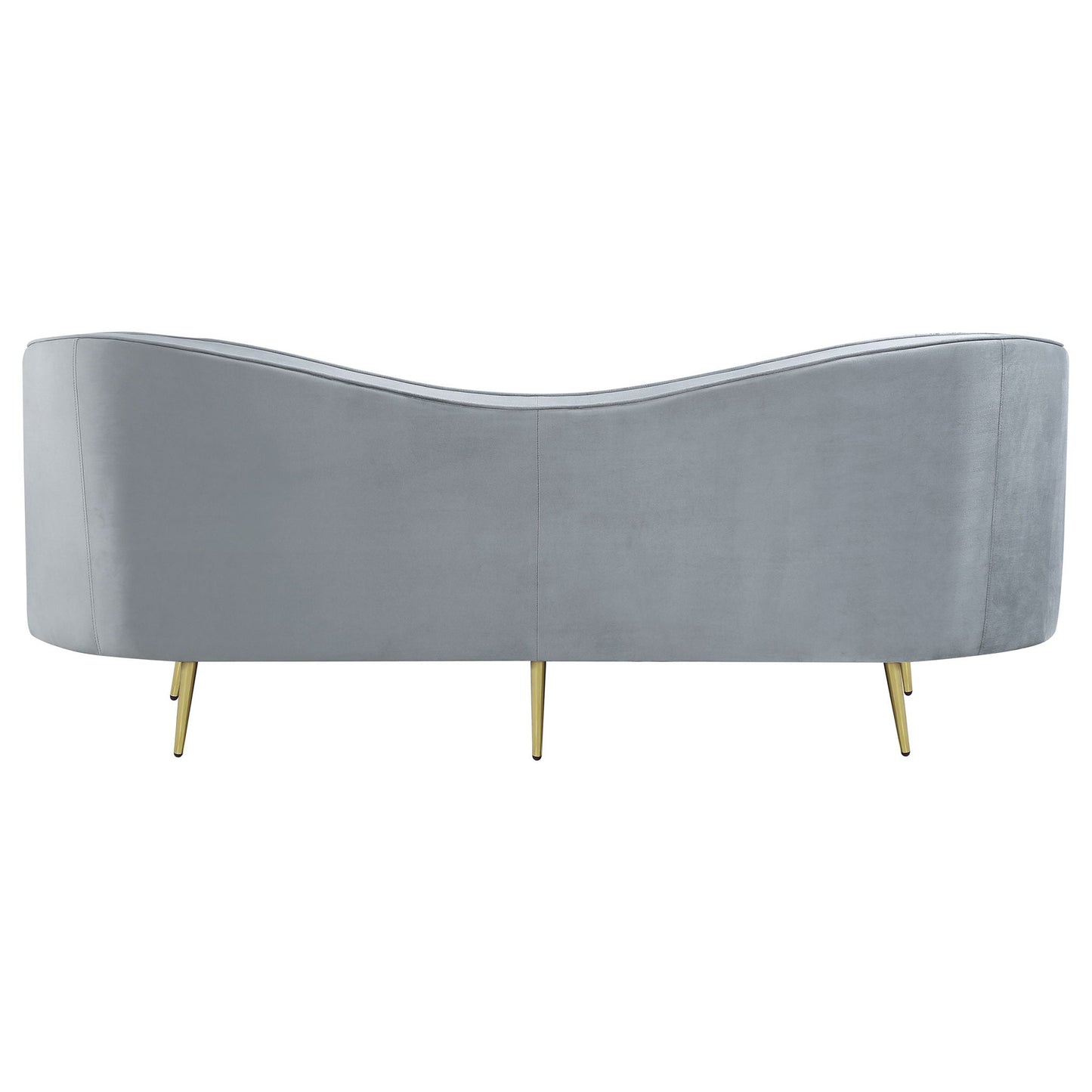 Reigha - Upholstered Sofa Lounge Furniture With Channel Tufted Backrest - Gray