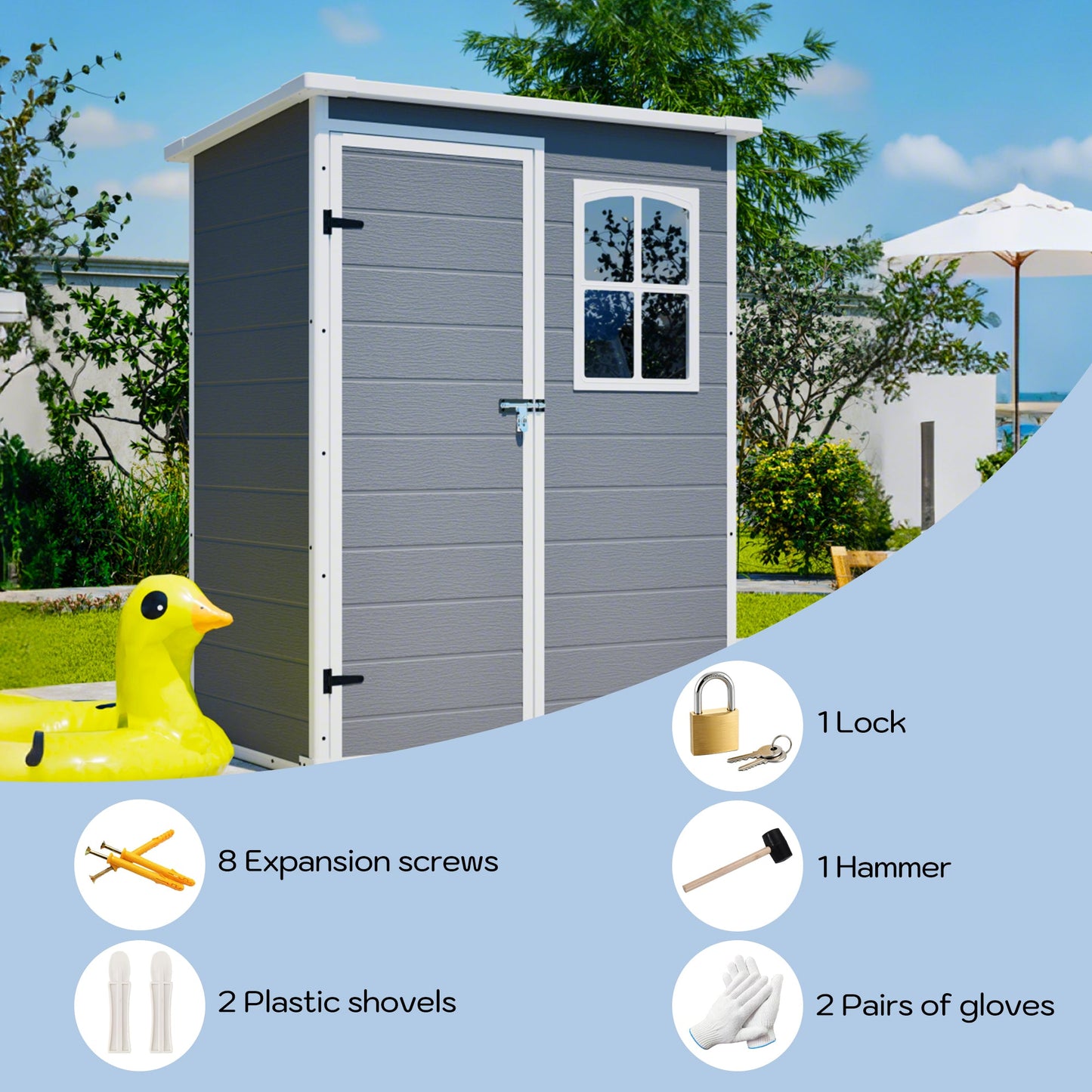 5x3ft Resin Shed