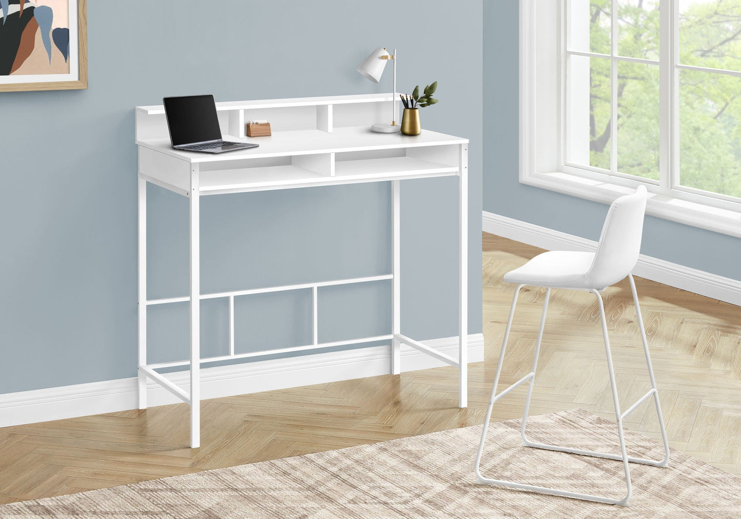 Computer Desk for Home Office with Standing Storage Shelves