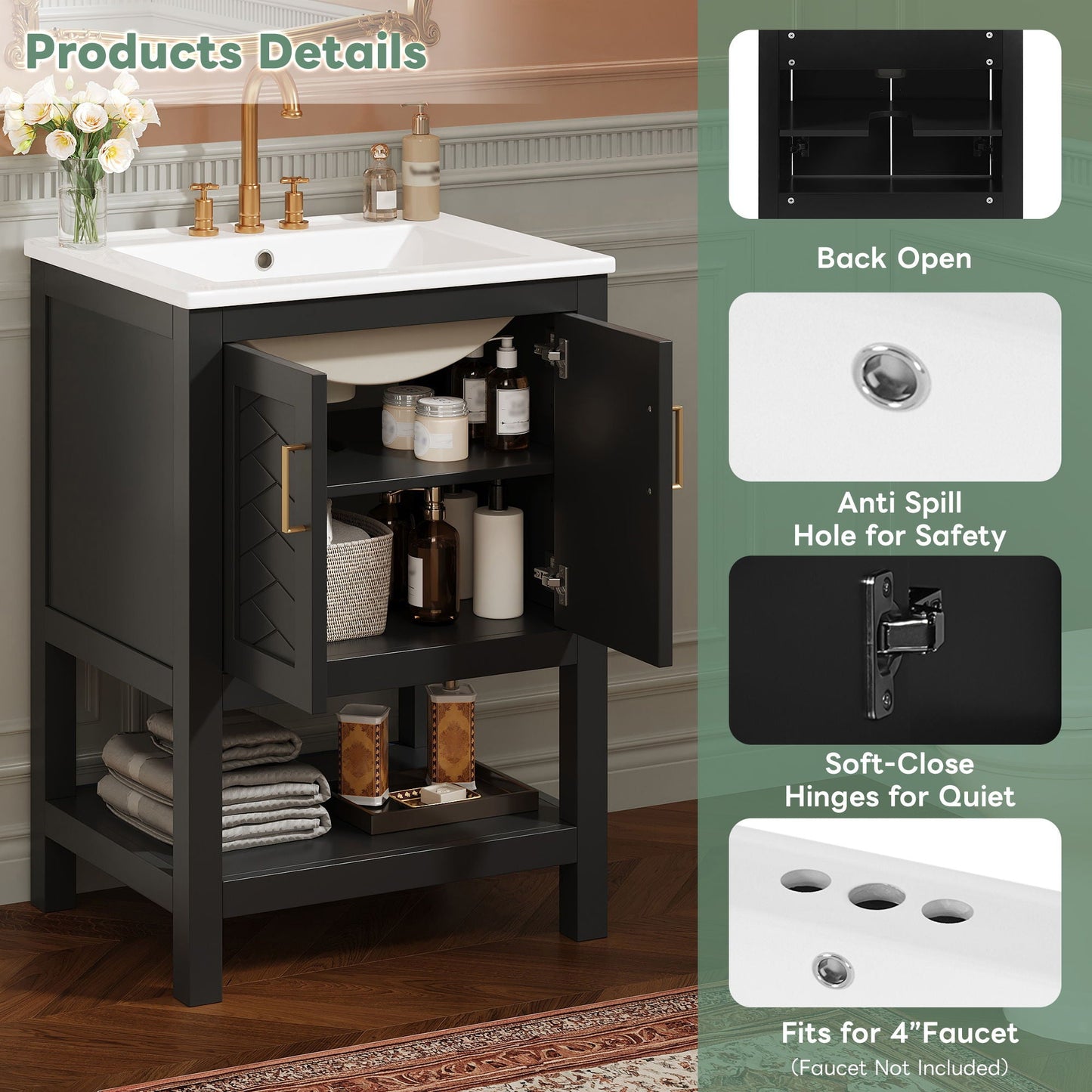 Modern Bathroom Vanity With Elegant Twill Design