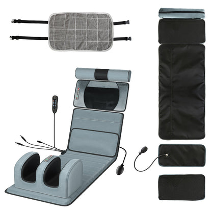 Full Body Electric Massage Mat Heating Vibration Massage Pad Cushion Back Massage Mattress Chair Pad with Neck Foot Massage Head Pillow and Cloth Lumb