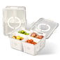 2Pack Airtight Fruit Storage Containers 4-Compartment Food Storage Containers Fruit Vegetable Organizers with 8 Removable Colanders for Fridge Picnic