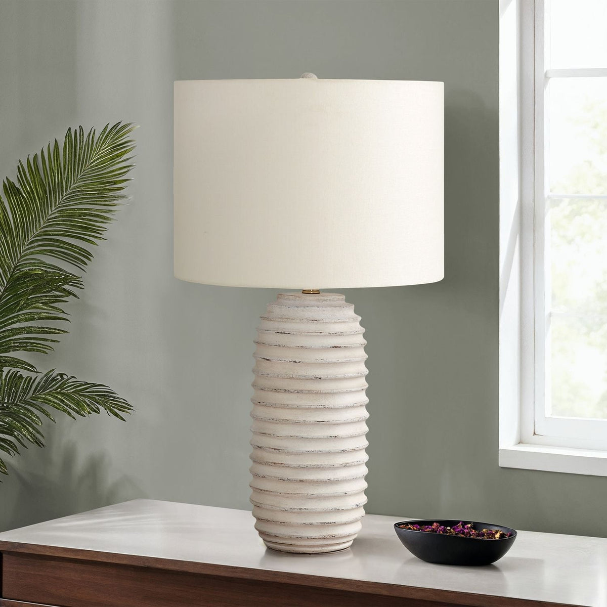 Lighting, Table Lamp - Cream - Resin