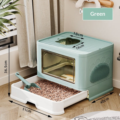 Enclosed Extra-Large Drawer-Type Cat Litter Box